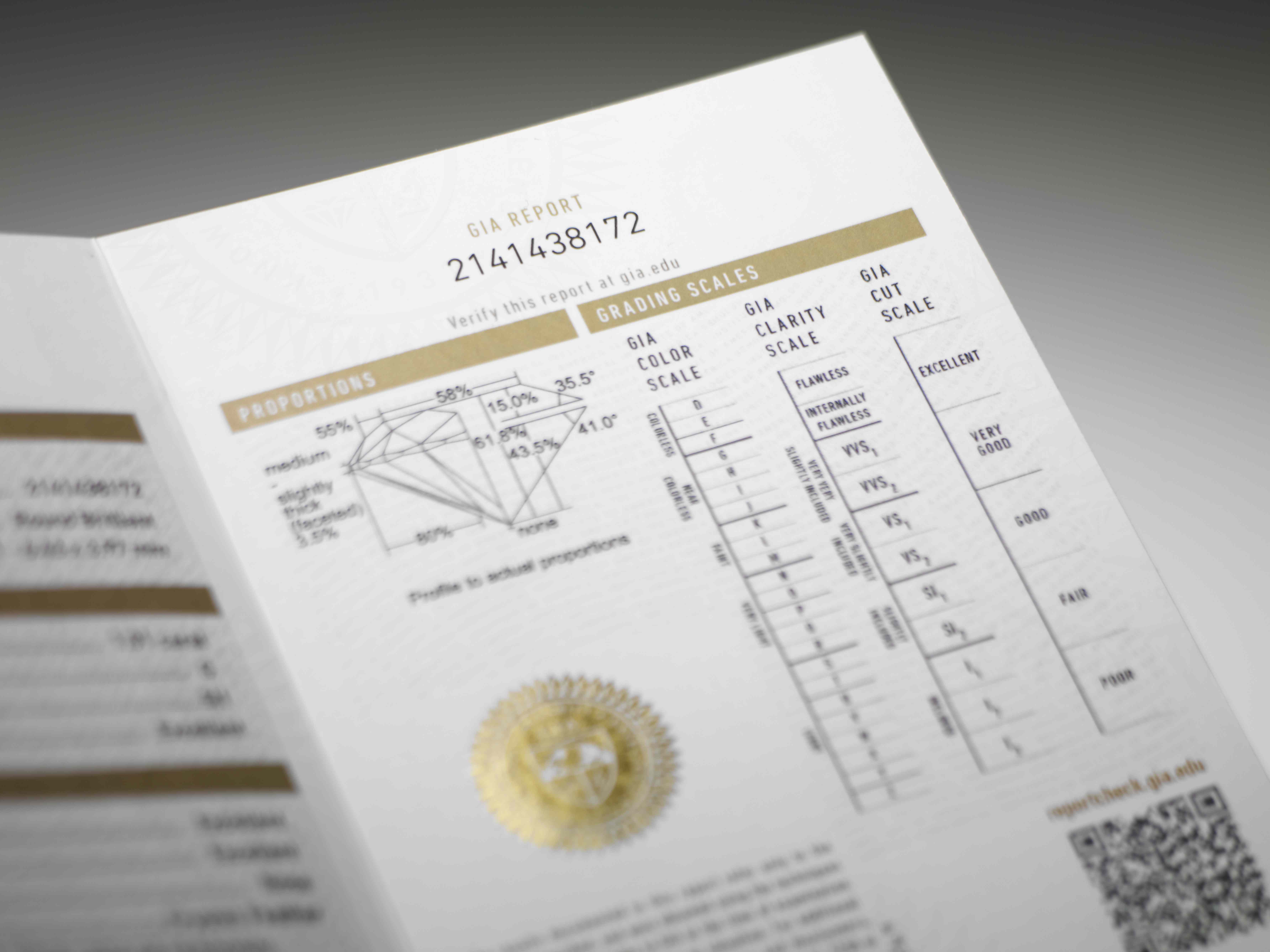 find the gia color scale in the gia report