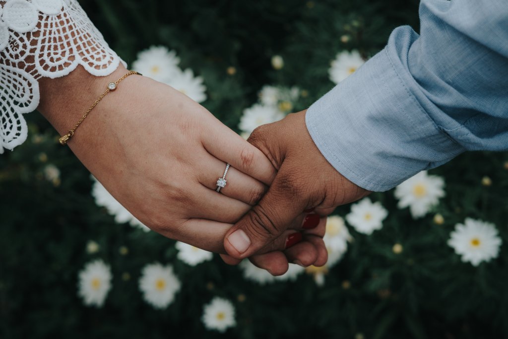 round cluster pave engagement ring