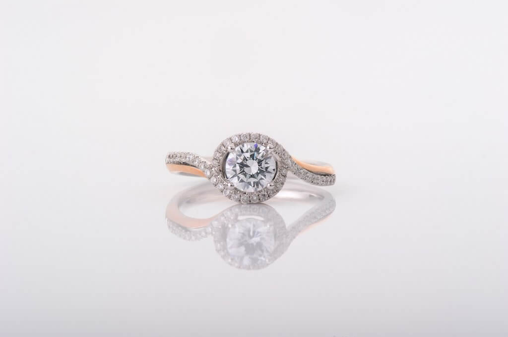 round halo twisted engagement ring - The Halo Setting