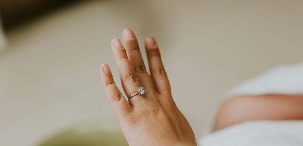 round halo engagement ring