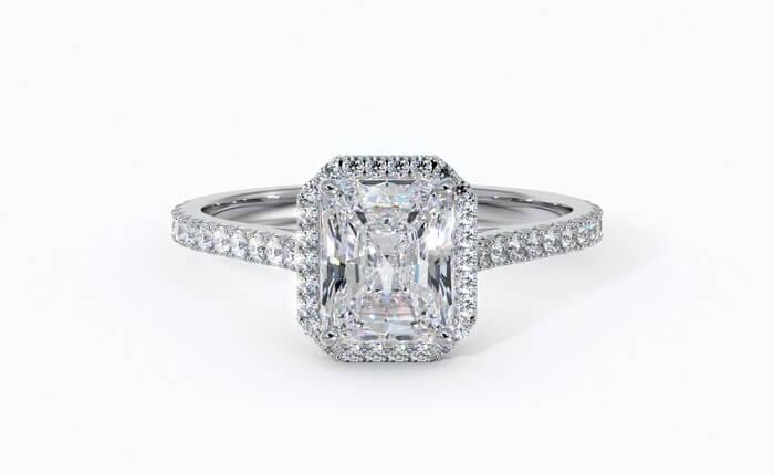 cushion cut-halo-engagement-ring-in-white-gold-front-down - What is the Elongated Cushion Cut