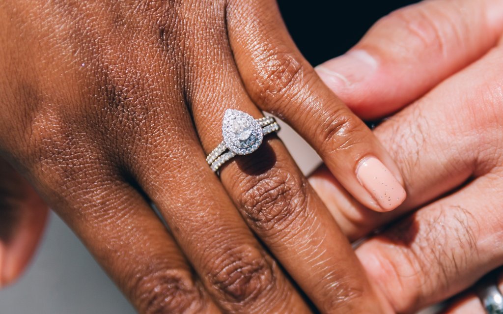halo pear shape diamond ring - Engagement Ring Head Styles