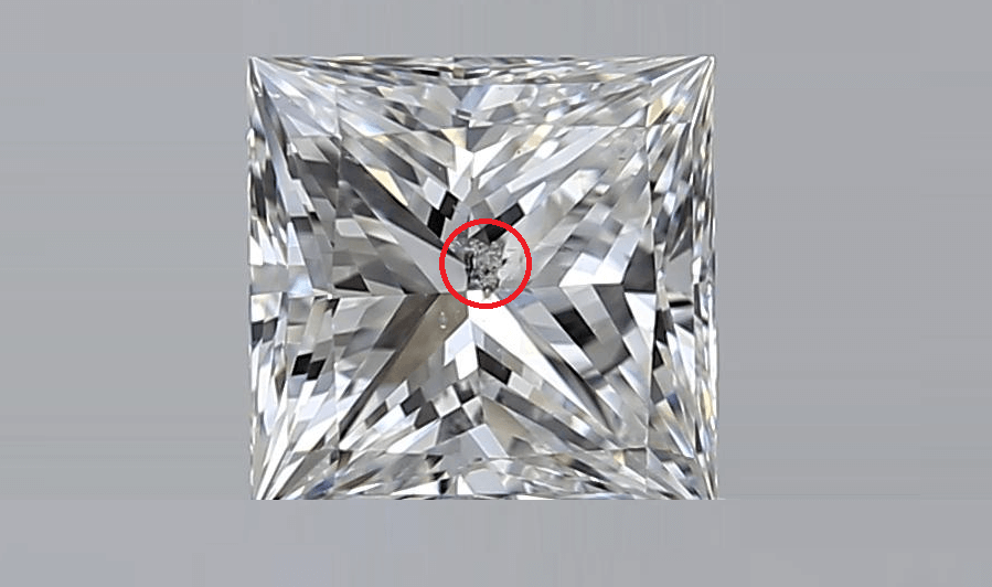 princess cut Diamond Clarity I1 and I2 inclusion