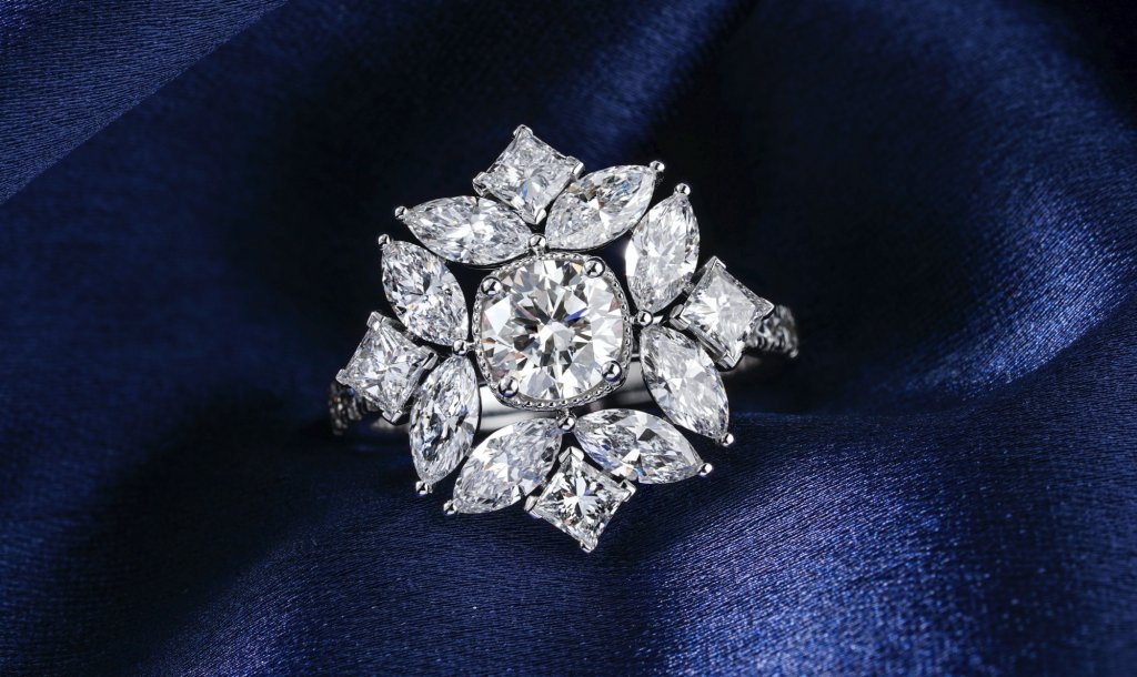 princess marquise cushion diamond ring 