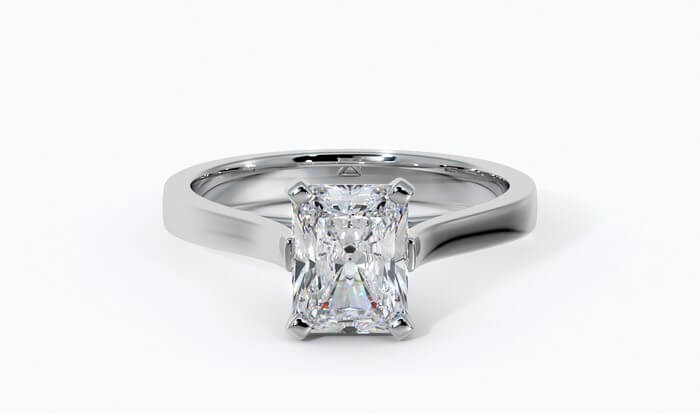 radiant-cut-floating-engagement-ring-in-platinum-front-down- The Floating Diamond Engagement Ring