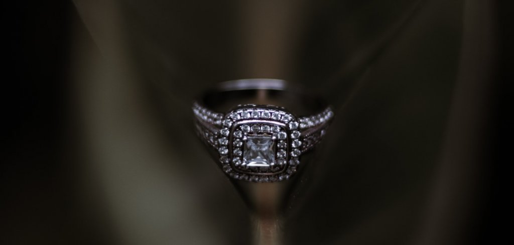 vintage wide antique halo princes diamond ring 