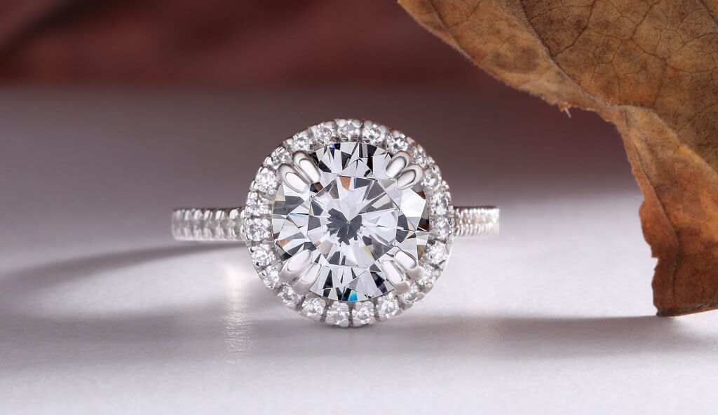 5 CARAT ENGAGEMENT RING WITH PAVE HALO