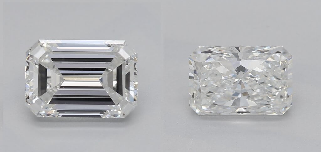 emerald cut vs radiant cut