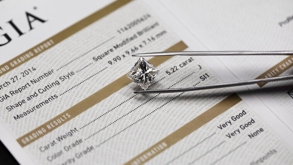 EMD Diamonds Princess cut  5 Carat J SI1 